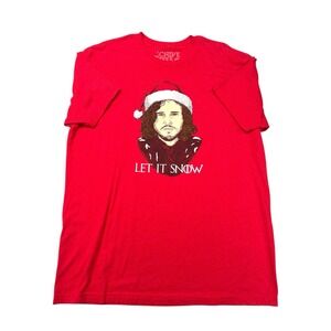 Chive Tees Let It Snow John Snow Game Of Thrones Ugly Christmas T-Shirt Red XL